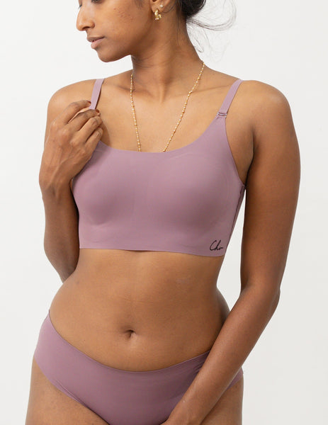 Deep Taupe - Scoop Neck Adjustable Strap Bra