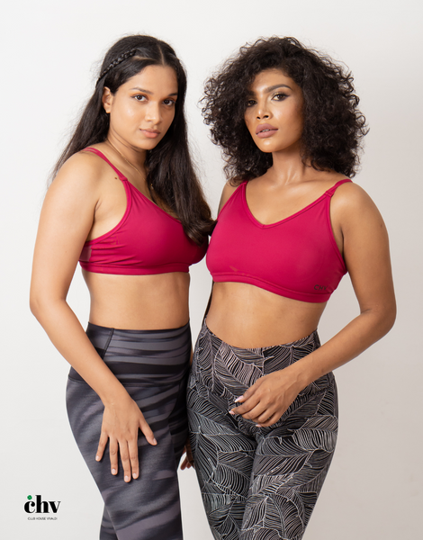 SerenityFlex Sports Bra - Crimson Red