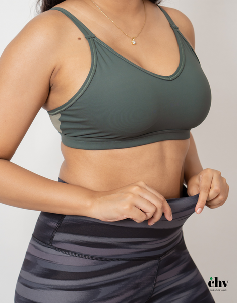 Fir Green Coloured Sports Bra by Clubhouse Vivaldi Medium Impact Support