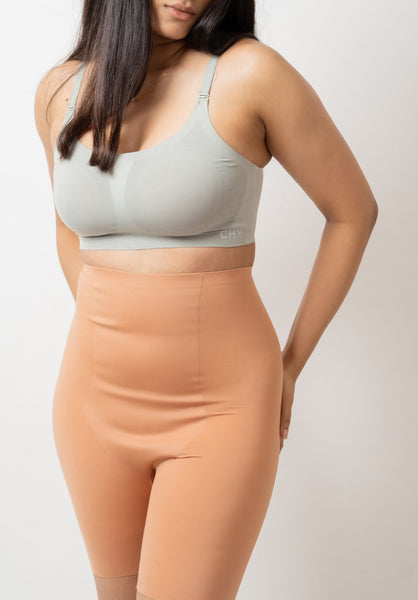 High-Waisted Mid Thigh Shaper Short - Mocha