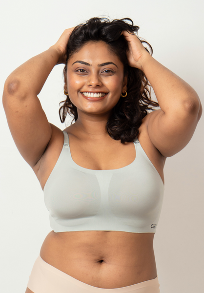 Sage - Scoop Neck Adjustable Strap Bra